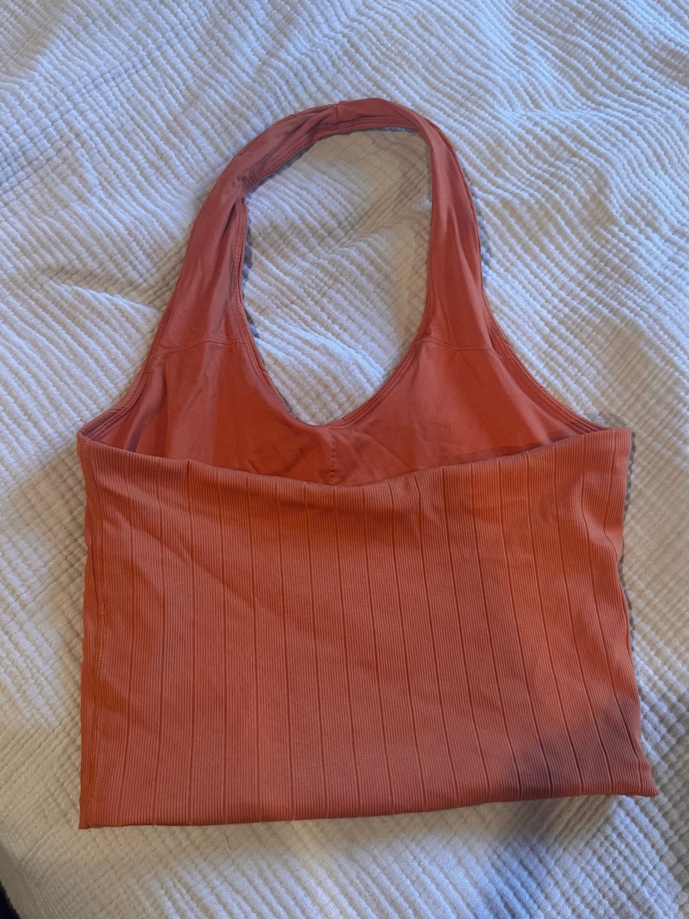 Klassy Network Rust Orange Halter Ribbed Tank - Picture 2 of 3